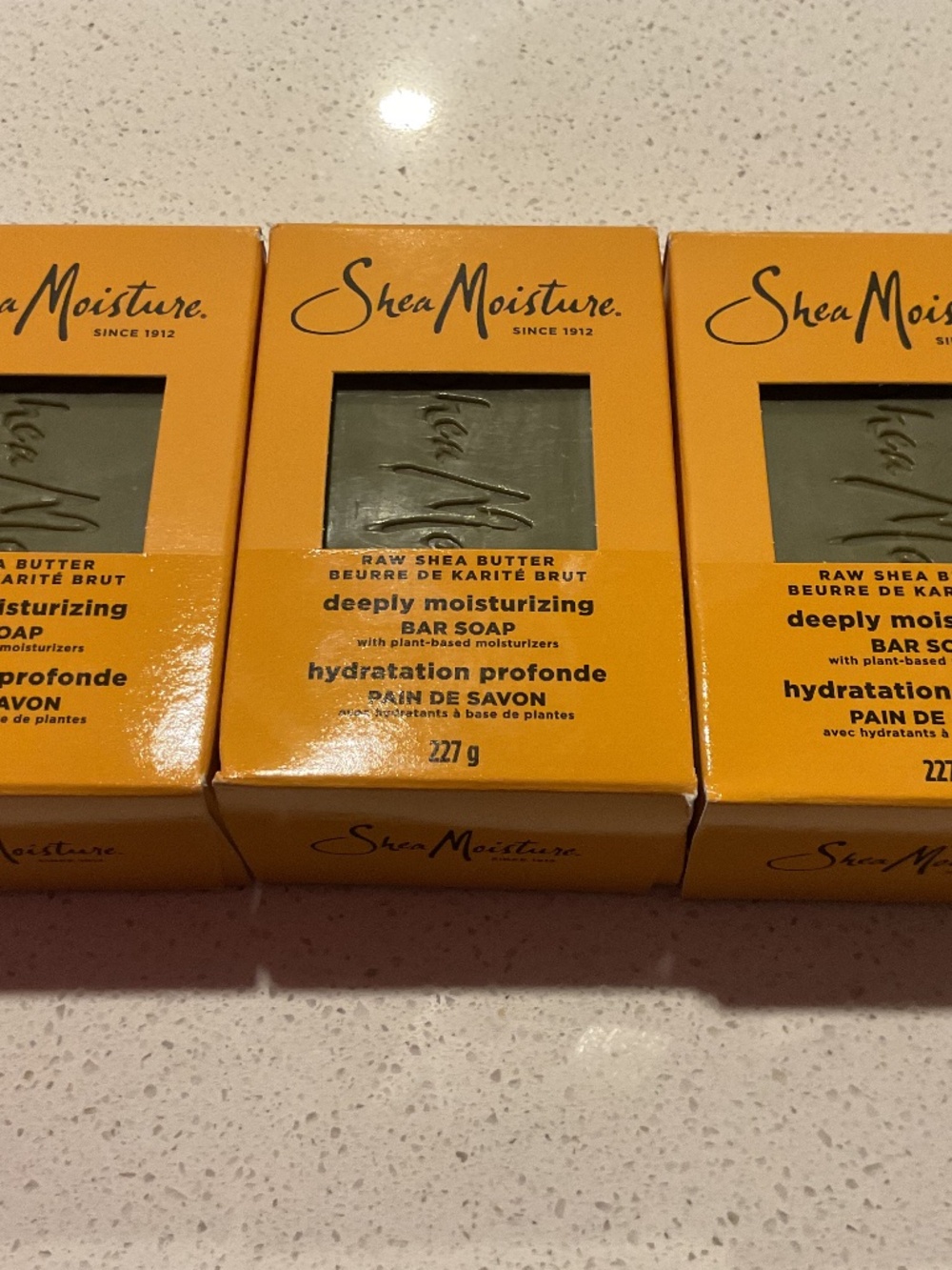 Shea Moisture Raw Shea Butter Soaps x3 227g each New!